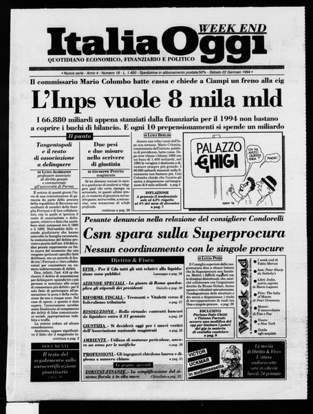 Italia oggi : quotidiano di economia finanza e politica